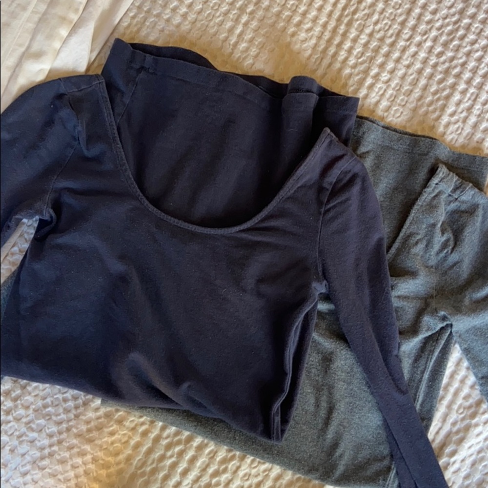 Navy blue and heather grey body con dress
